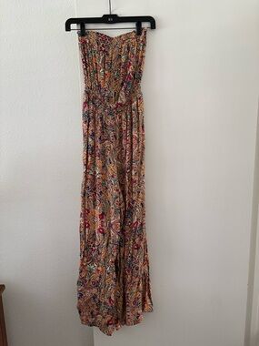 Evereve Strapless Paisley Jumpsuit in Multicolor